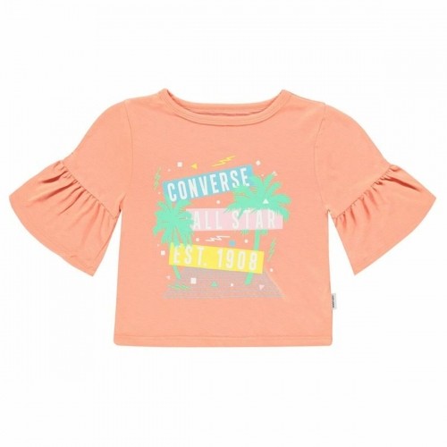 Krekls ar Īsām Piedurknēm Bērniem Converse  Ruffle  Laša krāsas image 1