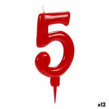 Bigbuy Home Вуаль Красный День рождения Номера 5 (12 штук)