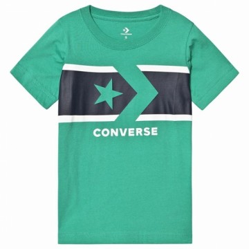 Детский Футболка с коротким рукавом Converse Stripe Star Chevron  Зеленый