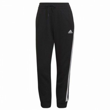Garās sporta bikses Adidas Essentials Studio Lounge Cuffed 3 Stripes Dāma Melns