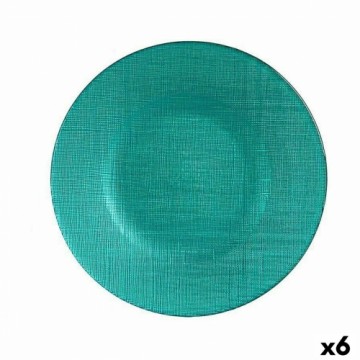 Vivalto Плоская тарелка бирюзовый Cтекло 6 штук (21 x 2 x 21 cm)