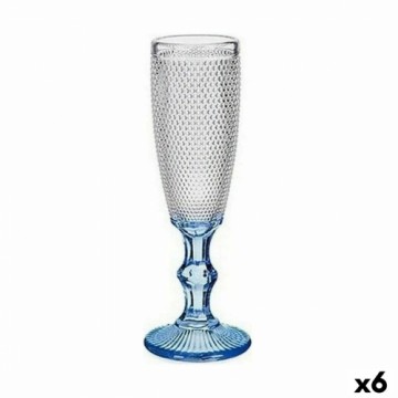 Vivalto Šampanieša glāze Punkti Zils Caurspīdīgs Stikls 6 gb. (180 ml)
