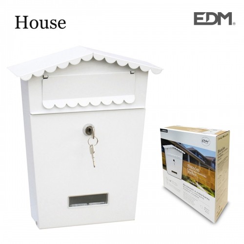 Pastkaste EDM House Tērauds Balts (21 x 6 x 30 cm) image 2