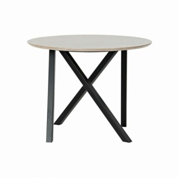 Mazs galdiņš DKD Home Decor Melns Metāls Koks Gaiši brūns (65 x 65 x 49,5 cm)