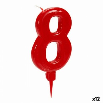 Bigbuy Home Вуаль Красный День рождения Номера 8 (12 штук)