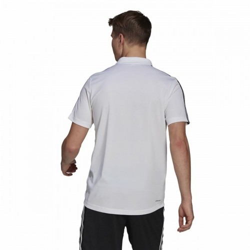 Vīriešu Polo ar Īsām Piedurknēm Adidas Primeblue 3 Stripes Balts image 5