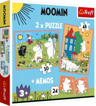 TREFL MOOMIN Puzles komplekts Moomin 30 gab + 48 gab + 24 memo