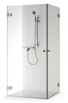 Brasta Glass Dušas kabīne LIEPA 80x80 Ar faktūru, zaļgans, zilgans, satin