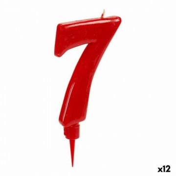 Bigbuy Home Вуаль Красный День рождения Номера 7 (12 штук)