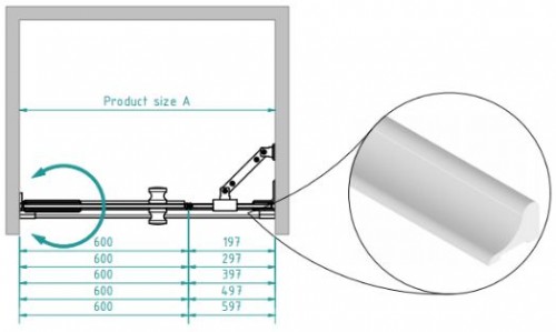 Brasta Glass Душевая стенка в нишу IRMA 90 Тонированный серый или коричневый image 2