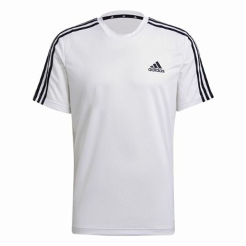 t-krekls aeroready Adidas D2M Sport 3 Bandas Balts