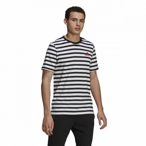 t-krekls  Essentials Stripey  Adidas Embroidered Logo Melns image 1