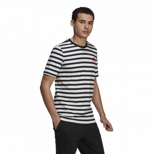 t-krekls  Essentials Stripey  Adidas Embroidered Logo Melns image 4