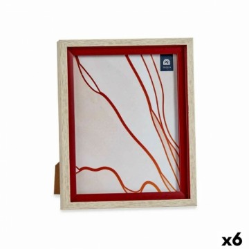 Gift Decor Фото рамка Стеклянный Красный Деревянный Коричневый Пластик (24 x 2 x 29 cm) (6 штук)