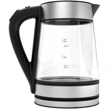 AENO EK1S electric kettle 1.7 L 2200 W Black, Silver, Transparent