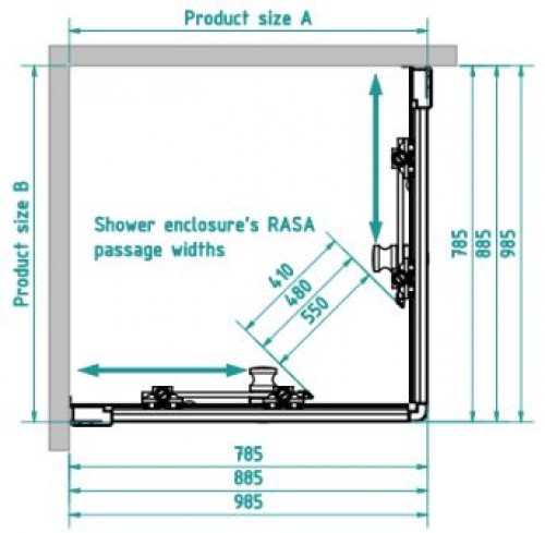 Brasta Glass Dušas kabīne RASA 100x100 Caurspīdīgs  image 2