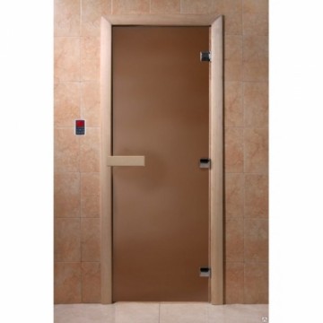 Sm Global Pirts (saunas) durvis 1800x700, 8mm, 3 eņģes, matēta bronza M18