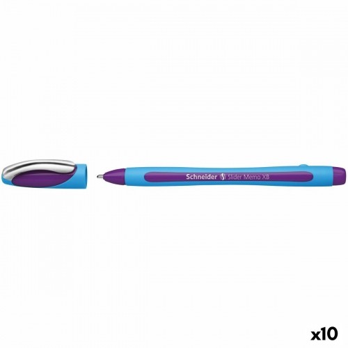 Pildspalva Schneider Slider Memo XB Violets Gumijas 10 gb. image 1