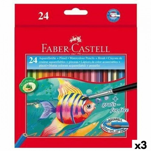 Akvareļu krāsainie zīmuļi Faber-Castell Daudzkrāsains (3 gb.) image 1