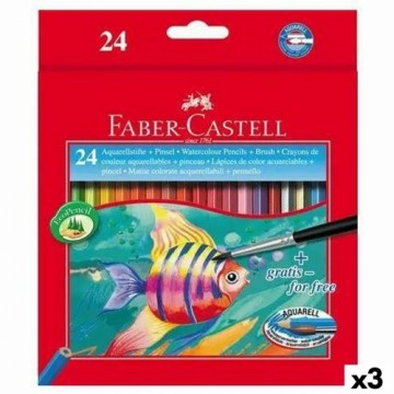 Akvareļu krāsainie zīmuļi Faber-Castell Daudzkrāsains (3 gb.)