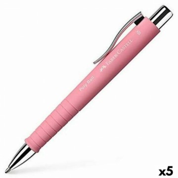 Ручка Faber-Castell Poly Ball XB Розовый 5 штук