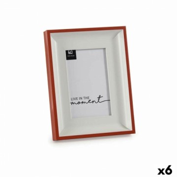 Gift Decor Фото рамка Стеклянный Красный Белый Пластик (2,5 x 21 x 16 cm) (6 штук)