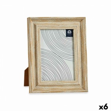 Gift Decor Фото рамка Стеклянный Позолоченный Деревянный Коричневый Пластик (19 x 2 x 24 cm) (6 штук)