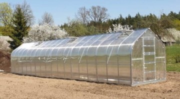 Siltumnīca KLASIKA STANDART 30 - 2,5x12m ar pamatiem un 4mm polikarbonāta pārklājumu; 4779037490554