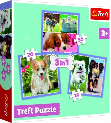 Trefl Puzzles TREFL Pužļu komplekts 3in1 Kucēni image 1