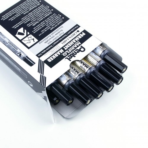 Постоянный маркер Pentel Maxiflo NLF50 Чёрный 12 штук image 3