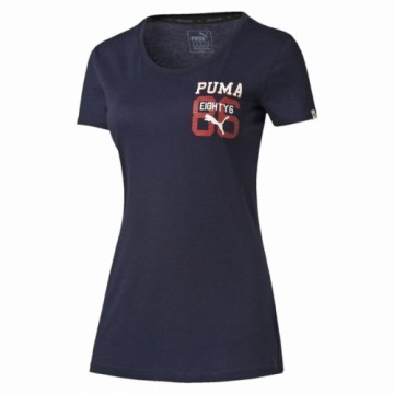 Sieviešu Krekls ar Īsām Piedurknēm Puma Style Athl Tee Tumši zils