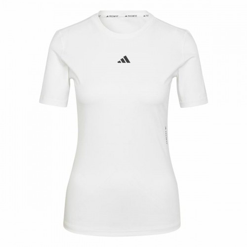 Sieviešu Krekls ar Īsām Piedurknēm Adidas Techfit Training Balts image 1