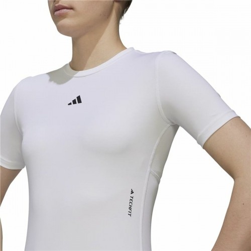 Sieviešu Krekls ar Īsām Piedurknēm Adidas Techfit Training Balts image 4