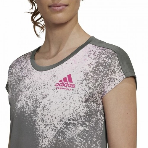 Sieviešu Krekls ar Īsām Piedurknēm Adidas Tumši pelēks image 4