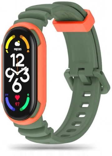 Tech-Protect watch strap IconBand Hybrid Xiaomi Mi Band 7, army green/orange image 1
