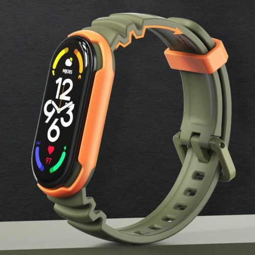 Tech-Protect watch strap IconBand Hybrid Xiaomi Mi Band 7, army green/orange image 2