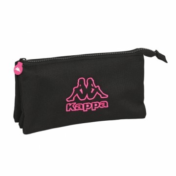 Тройной пенал Kappa Black and pink Чёрный (22 x 12 x 3 cm)