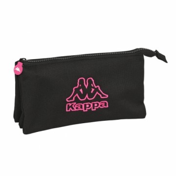 Trīsvietīgs futrālis Kappa Black and pink Melns (22 x 12 x 3 cm)