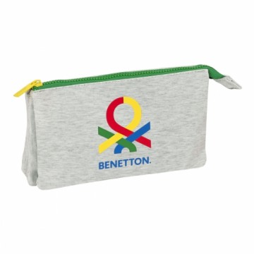 Trīsvietīgs futrālis Benetton Pop Pelēks (22 x 12 x 3 cm)