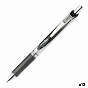 Гелевая ручка Pentel Energel XM Klick Чёрный 12 штук