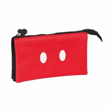 Тройной пенал Mickey Mouse Clubhouse Mickey mood Красный Чёрный (22 x 12 x 3 cm)