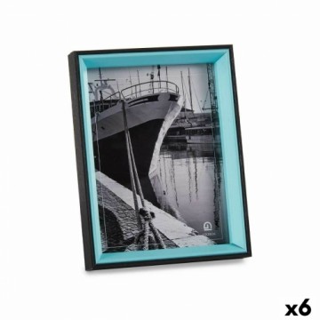 Gift Decor Фото рамка Стеклянный Чёрный Синий Деревянный MDF (3 x 22 x 17 cm) (6 штук)