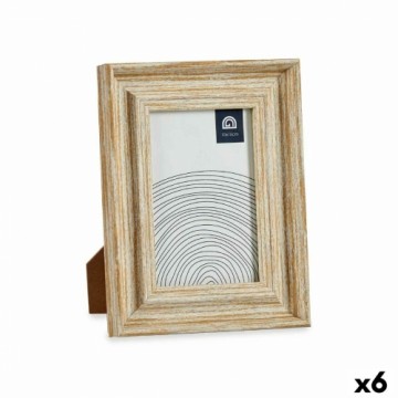 Gift Decor Фото рамка Стеклянный Позолоченный Деревянный Коричневый Пластик (16,2 x 2 x 21 cm) (6 штук)