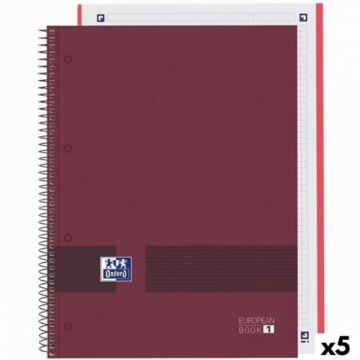 Piezīmju klade Oxford European Book Write&Erase Bordo A4 80 Loksnes 5 gb.