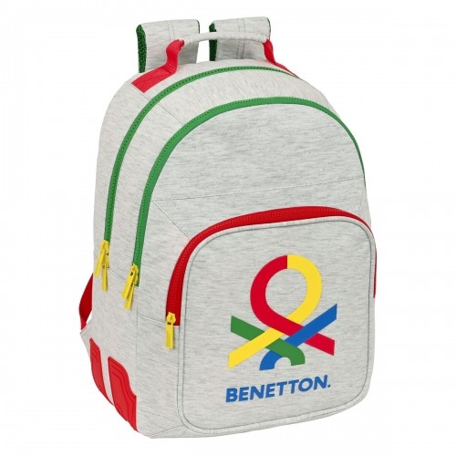 Skolas soma Benetton Pop Pelēks (32 x 42 x 15 cm) image 1
