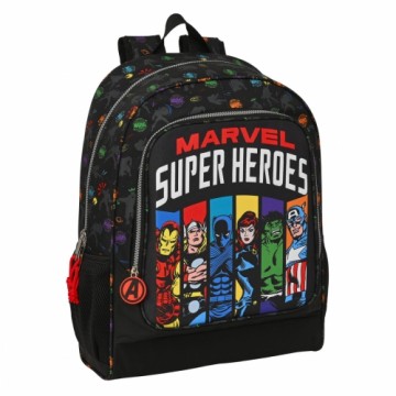 Skolas soma The Avengers Super heroes Melns (32 x 42 x 14 cm)
