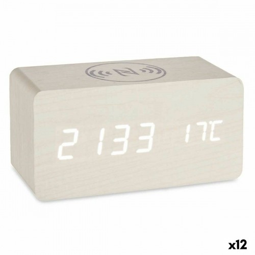 Gift Decor Настольные цифровые часы Белый PVC Деревянный MDF (15 x 7,5 x 7 cm) (12 штук) image 1