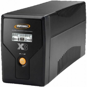 Nepārtrauktās Barošanas Sistēma Interaktīvā Barošanas Sistēma UPS INFOSEC X3 EX LCD-USB 500 Melns