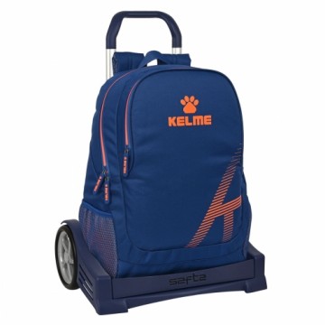 Skolas mugursoma ar riteņiem Kelme Navy blue Oranžs Tumši Zils (32 x 44 x 16 cm)