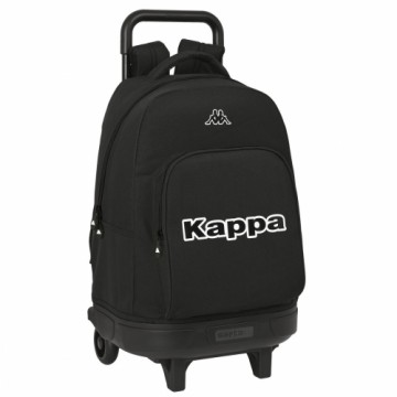 Школьный рюкзак с колесиками Kappa Black Чёрный (33 x 45 x 22 cm)